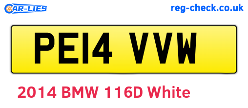 PE14VVW are the vehicle registration plates.
