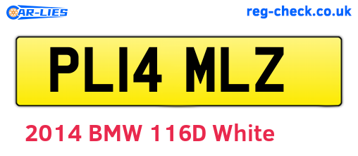 PL14MLZ are the vehicle registration plates.