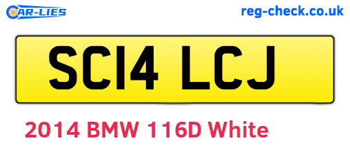 SC14LCJ are the vehicle registration plates.