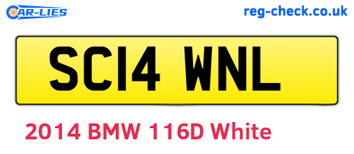SC14WNL are the vehicle registration plates.