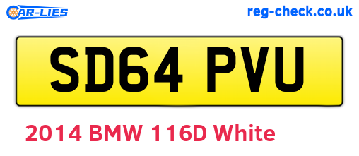 SD64PVU are the vehicle registration plates.