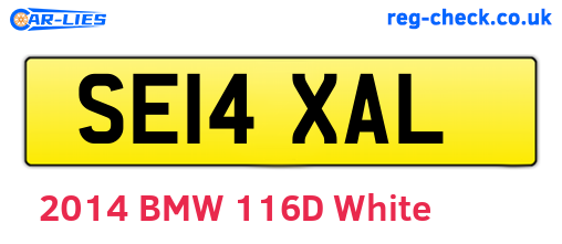 SE14XAL are the vehicle registration plates.