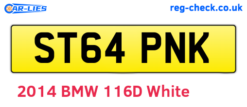 ST64PNK are the vehicle registration plates.