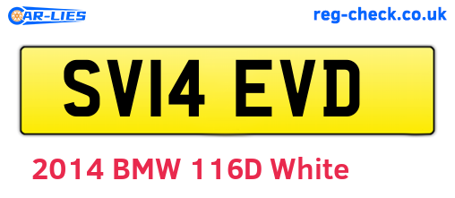 SV14EVD are the vehicle registration plates.