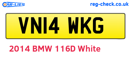 VN14WKG are the vehicle registration plates.
