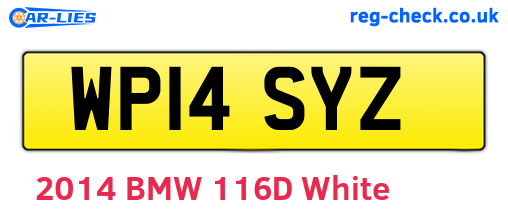WP14SYZ are the vehicle registration plates.