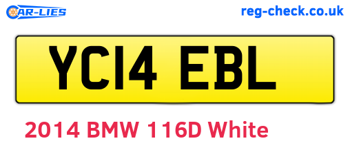 YC14EBL are the vehicle registration plates.