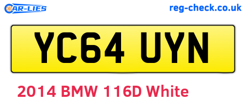 YC64UYN are the vehicle registration plates.
