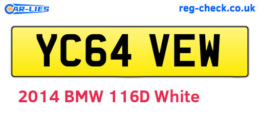 YC64VEW are the vehicle registration plates.