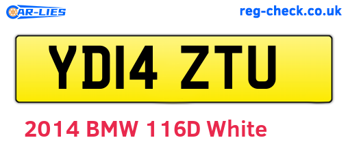 YD14ZTU are the vehicle registration plates.