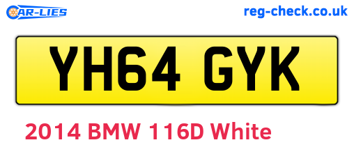 YH64GYK are the vehicle registration plates.