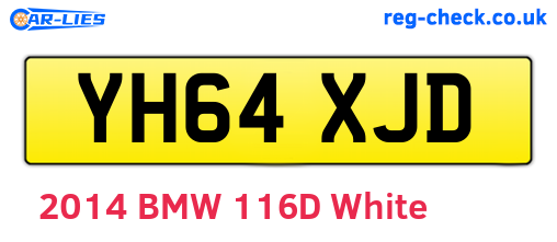 YH64XJD are the vehicle registration plates.
