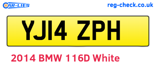 YJ14ZPH are the vehicle registration plates.