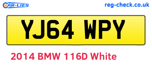 YJ64WPY are the vehicle registration plates.