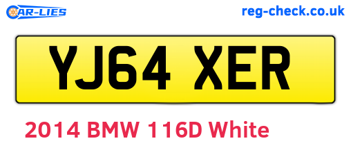 YJ64XER are the vehicle registration plates.