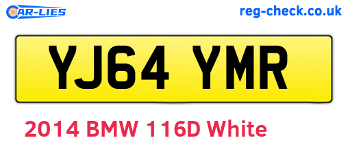 YJ64YMR are the vehicle registration plates.