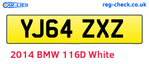 YJ64ZXZ are the vehicle registration plates.