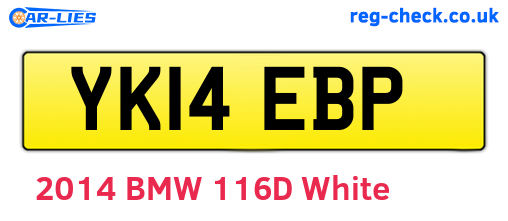 YK14EBP are the vehicle registration plates.