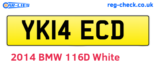 YK14ECD are the vehicle registration plates.