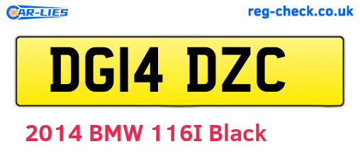 DG14DZC are the vehicle registration plates.