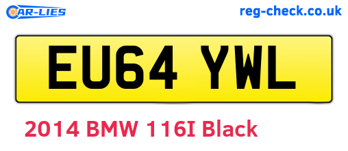EU64YWL are the vehicle registration plates.