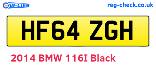 HF64ZGH are the vehicle registration plates.