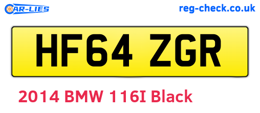HF64ZGR are the vehicle registration plates.