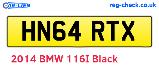 HN64RTX are the vehicle registration plates.