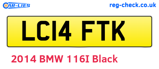 LC14FTK are the vehicle registration plates.