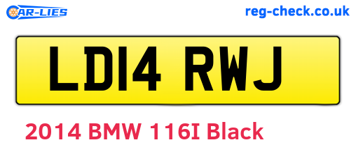 LD14RWJ are the vehicle registration plates.