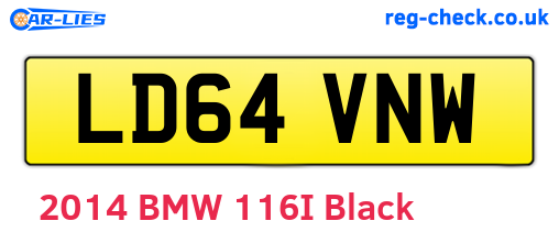 LD64VNW are the vehicle registration plates.