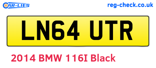LN64UTR are the vehicle registration plates.