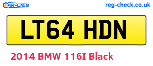 LT64HDN are the vehicle registration plates.