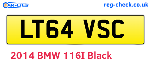 LT64VSC are the vehicle registration plates.