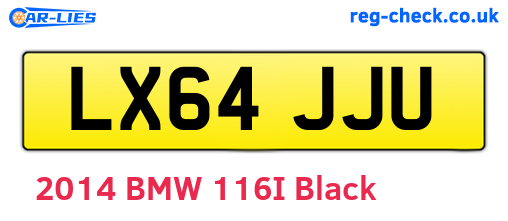 LX64JJU are the vehicle registration plates.