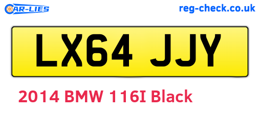 LX64JJY are the vehicle registration plates.