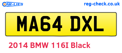 MA64DXL are the vehicle registration plates.