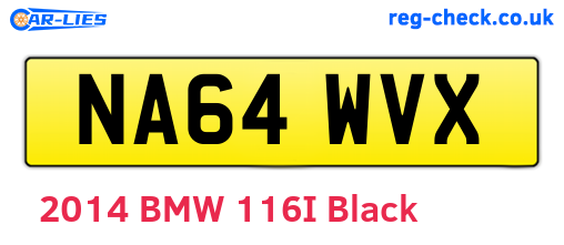 NA64WVX are the vehicle registration plates.