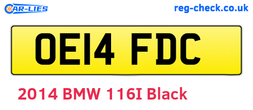 OE14FDC are the vehicle registration plates.