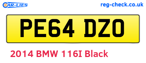 PE64DZO are the vehicle registration plates.
