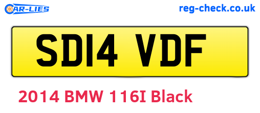 SD14VDF are the vehicle registration plates.