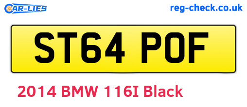 ST64POF are the vehicle registration plates.