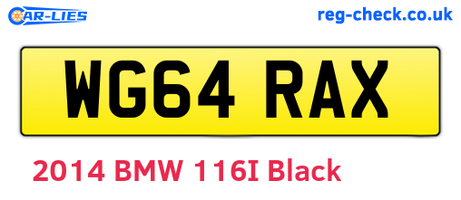 WG64RAX are the vehicle registration plates.