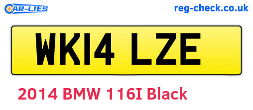 WK14LZE are the vehicle registration plates.