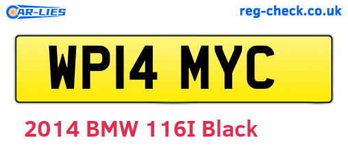WP14MYC are the vehicle registration plates.