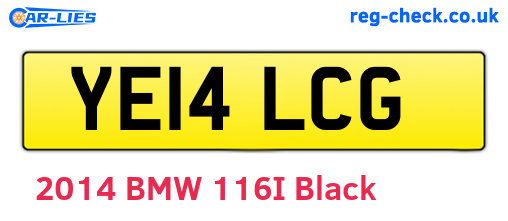 YE14LCG are the vehicle registration plates.