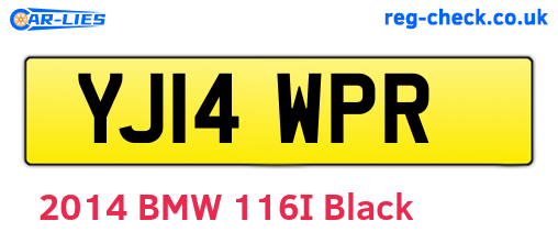YJ14WPR are the vehicle registration plates.