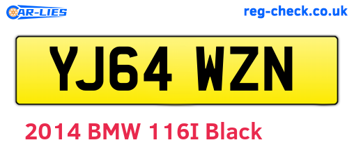 YJ64WZN are the vehicle registration plates.
