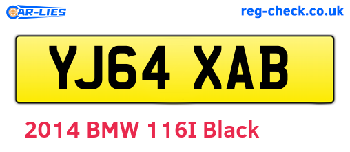 YJ64XAB are the vehicle registration plates.