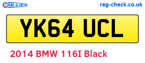YK64UCL are the vehicle registration plates.